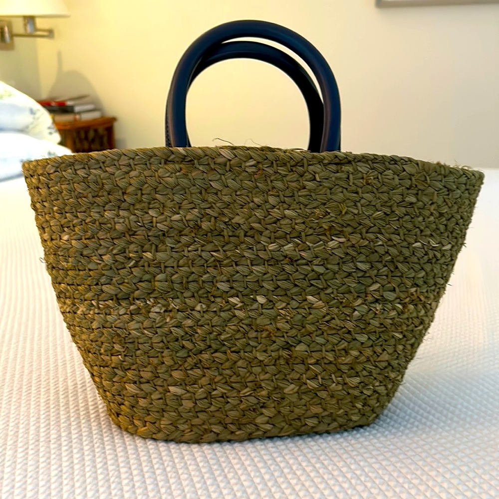 Cesta Collective natural fiber and leather hand bag